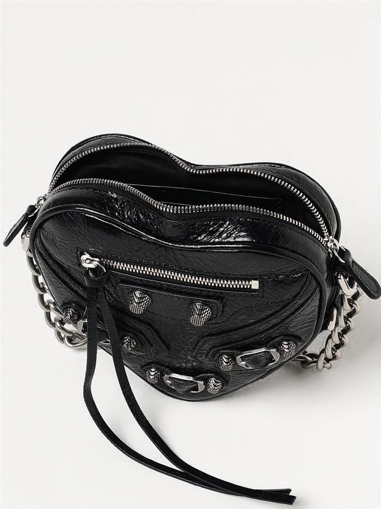 발렌시아가 SS24 Le Cagole Heart Balenciaga Leather Bag 7227811VG9Y 1000 Black