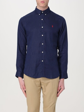 폴로 랄프로렌 SS24 Polo Ralph Lauren Linen Shirt 710829443001 NEWPORT NAVY Navy Blue