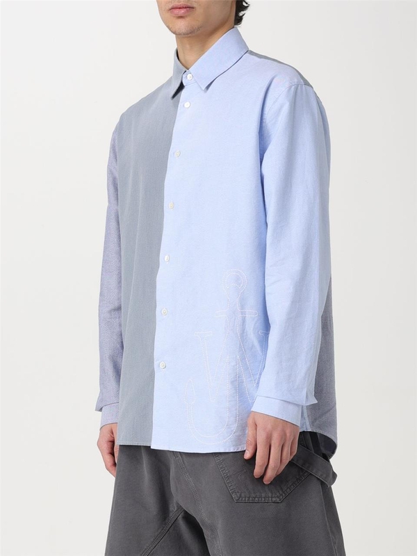 JW 앤더슨 SS24 JW Anderson Patchwork Cotton Shirt SH0289PG1140 800 Blue