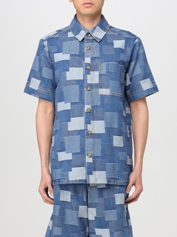 아페쎄 SS24 Camicia A.P.C. in denim patchwork COGWHH12539 IAL Denim