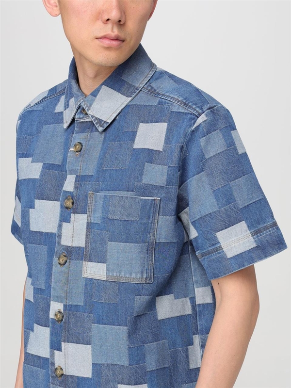 아페쎄 SS24 Camicia A.P.C. in denim patchwork COGWHH12539 IAL Denim