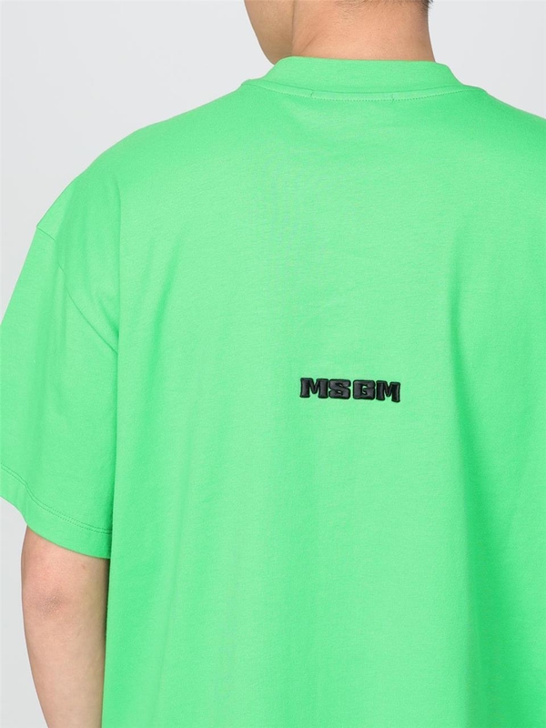 엠에스지엠 SS24 T-shirt Msgm in jersey con lettering 3640MM152247002 36 Green