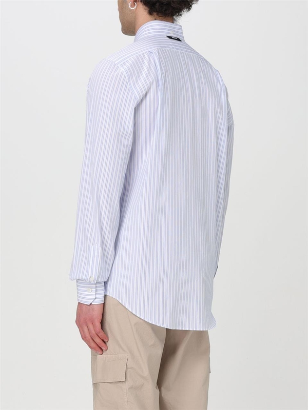 엠에스지엠 SS24 Msgm striped cotton poplin shirt 3640ME16247024 84 Light Blue