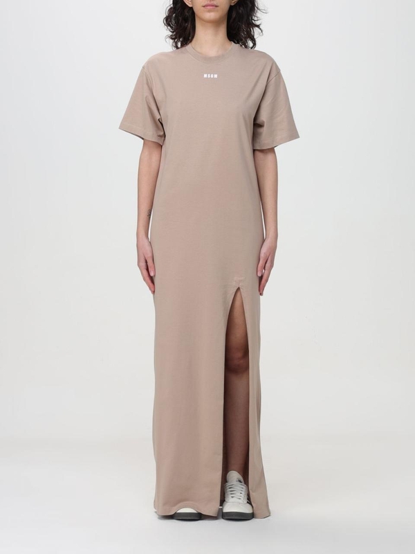 엠에스지엠 SS24 Msgm long t-shirt dress 3641MDA83247002 23 Beige