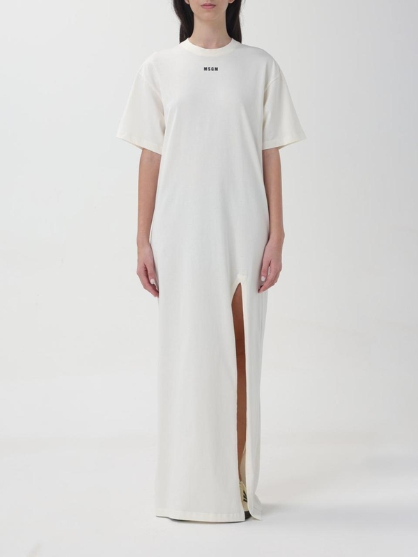 엠에스지엠 SS24 Msgm long t-shirt dress 3641MDA83247002 02 Butter