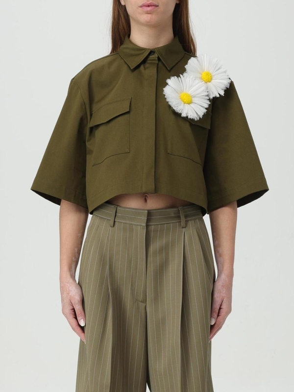 엠에스지엠 SS24 Msgm cotton shirt with flower 3641MDE11X247105 37 Military