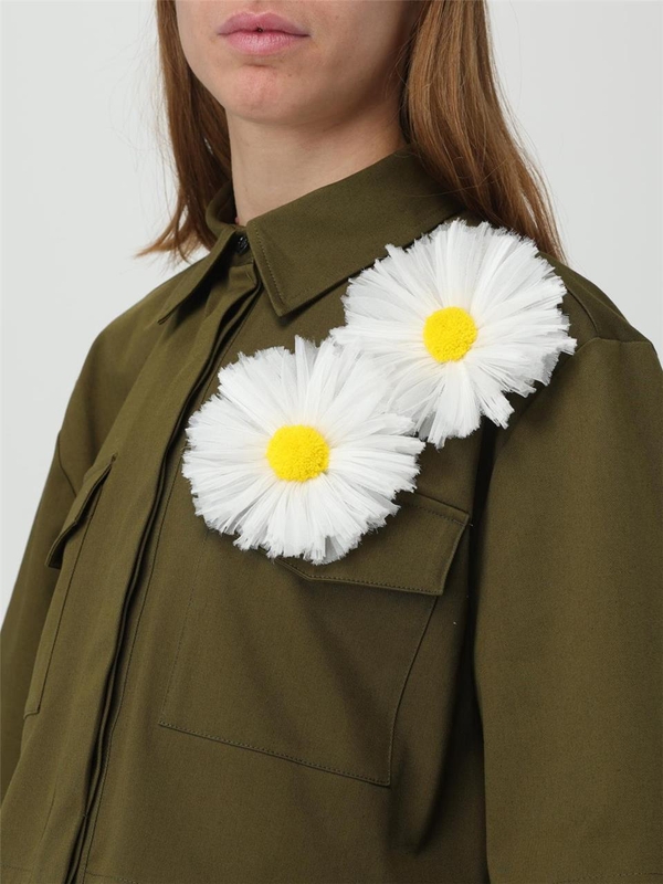 엠에스지엠 SS24 Msgm cotton shirt with flower 3641MDE11X247105 37 Military