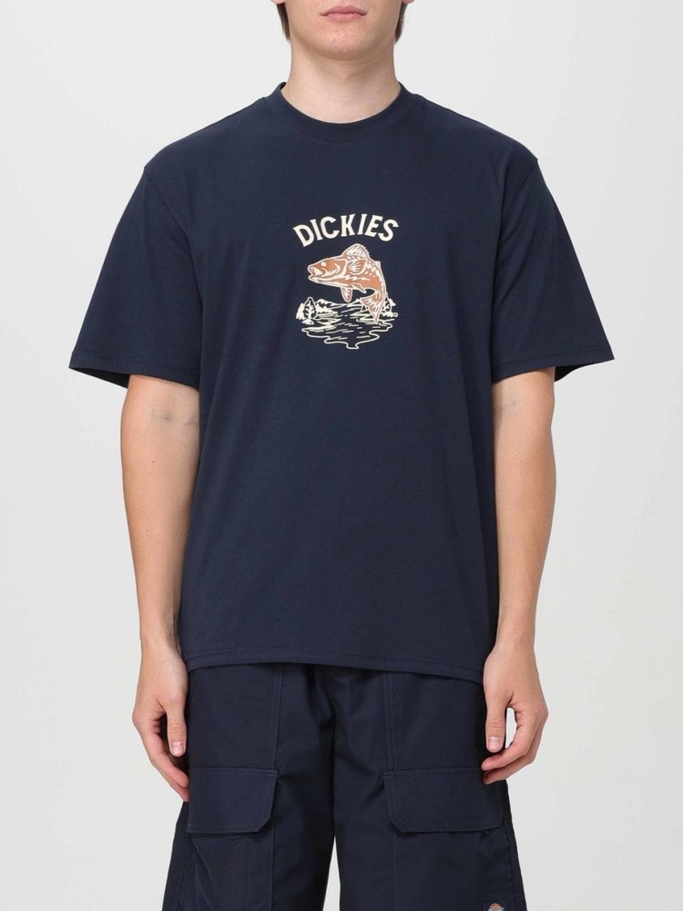 디키즈 SS24 Dickies Cotton T-Shirt with Graphic Print and Logo DK0A4YR8 DNX Blue