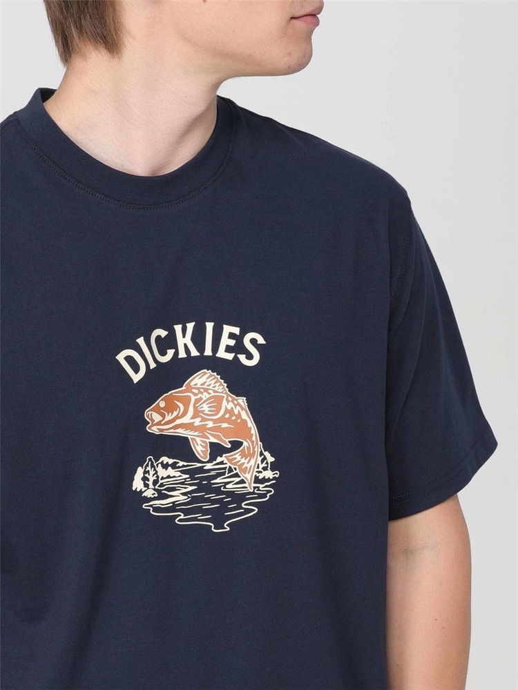 디키즈 SS24 Dickies Cotton T-Shirt with Graphic Print and Logo DK0A4YR8 DNX Blue