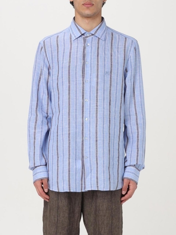 에트로 SS24 Etro shirt in linen with riche MRIB000299TR314 S8451 Light Blue