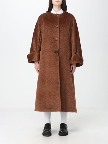 막스마라 FW23 Max Mara wool fur coat 2310164236600 002 Brown