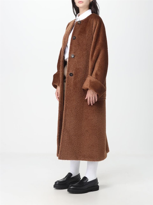 막스마라 FW23 Max Mara wool fur coat 2310164236600 002 Brown