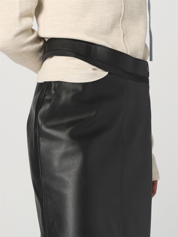 펜디 FW23 Fendi midi leather skirt FPD774AQ31 F0GME Black