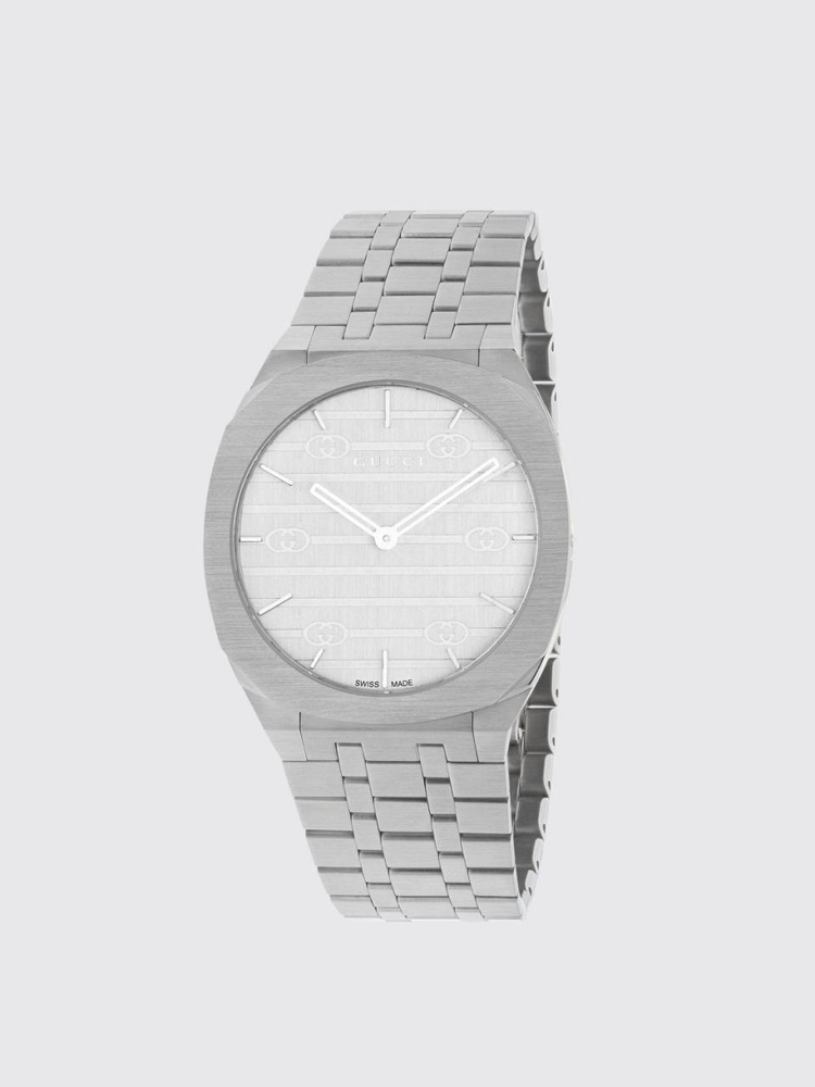 구찌 SS23 Gucci 25H Stainless Steel Watch YA163407 Silver