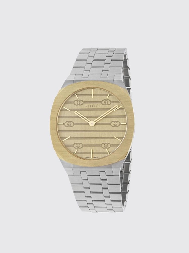 구찌 SS23 Gucci 25H Watch in Steel with 18k Gold Plating YA163405 Gold