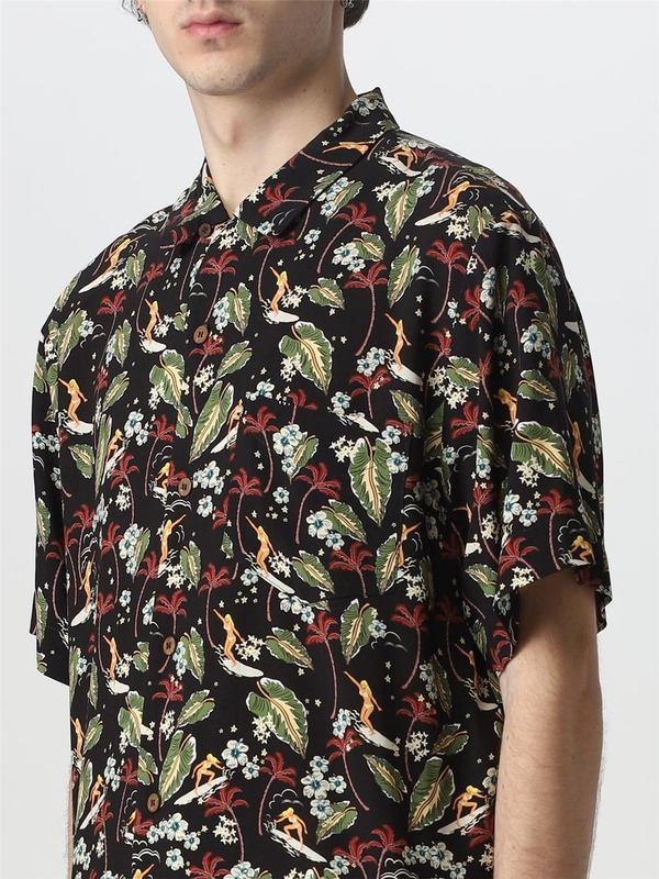 아페쎄 SS23 APC printed viscose shirt VIAJSH12495 LZZ Black