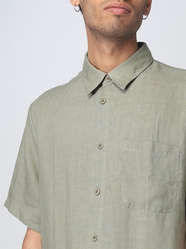 아페쎄 SS23 Apc linen shirt LIAEKH12551 KAE Green