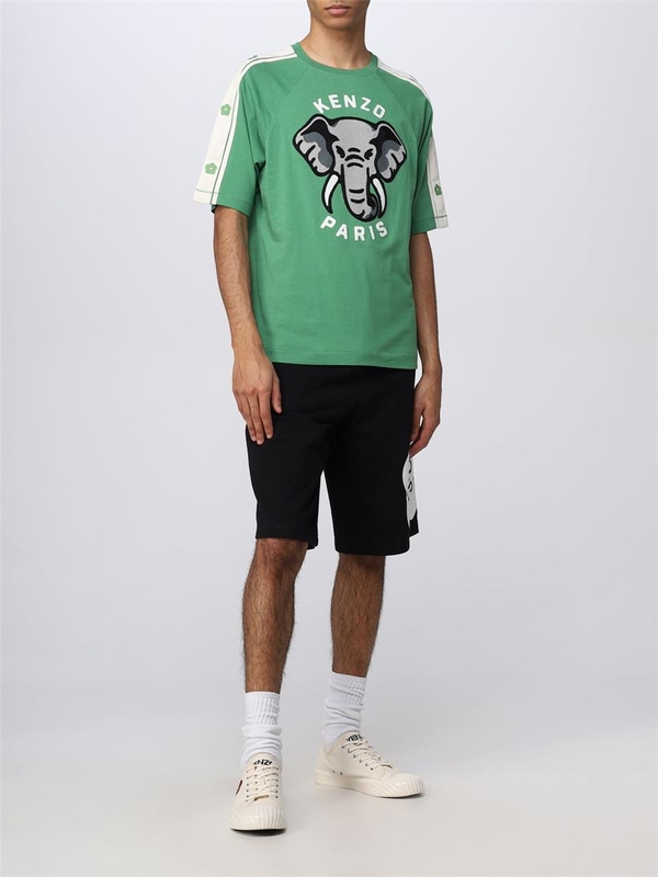 겐조 SS23 T-shirt Elephant Kenzo in cotone FD55TS4514SC 57 Green