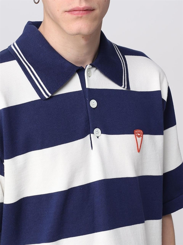 겐조 SS23 Kenzo cotton polo FD55PU3713CN 77 Blue