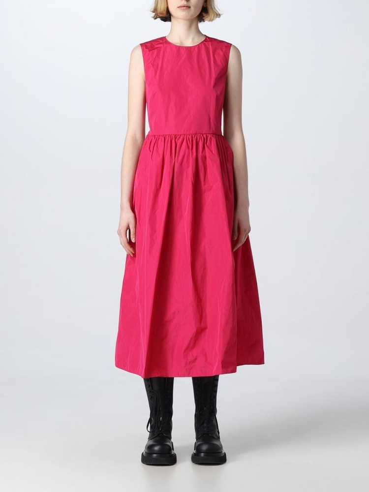 발렌티노 레드 SS23 Red Valentino taffeta dress 2R3VAGQ91FP FA9 Fuchsia