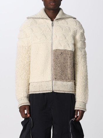 보테가베네타 FW22 Bottega Veneta Patchwork Heavy Wool Cardigan 720809V2D40 9793 Cream