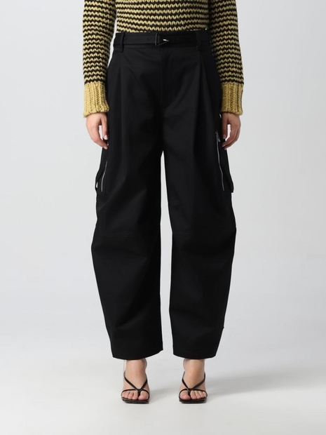 보테가베네타 FW22 Bottega Veneta Sandblasted Cotton Twill Cargo Pants 679546V1J10 1000 Black