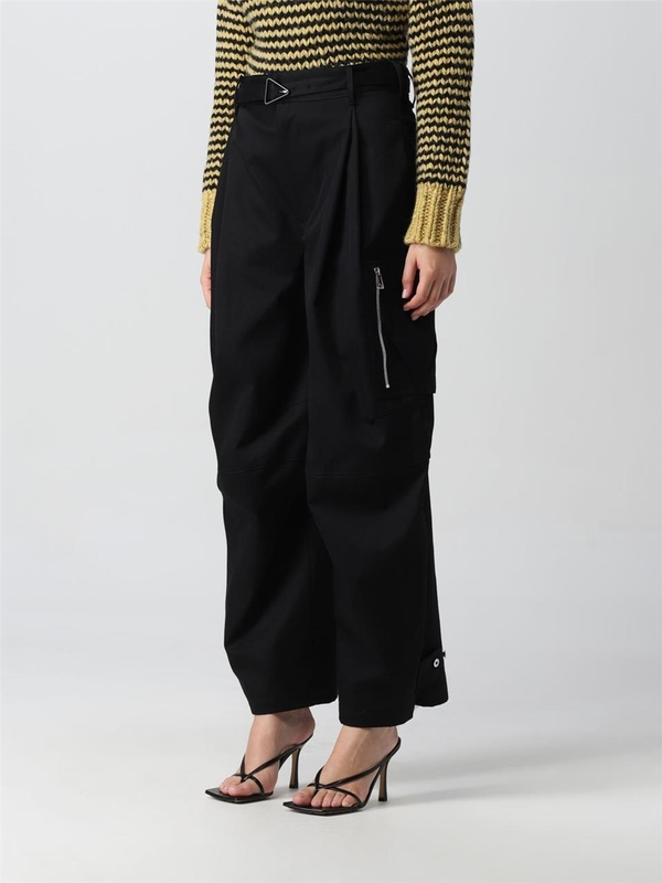 보테가베네타 FW22 Bottega Veneta Sandblasted Cotton Twill Cargo Pants 679546V1J10 1000 Black