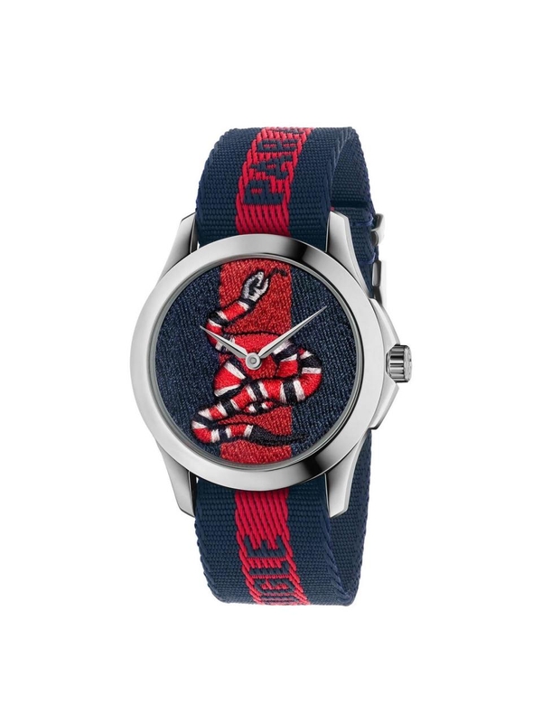 구찌 FW17 Le Marche des Merveilles watch broken 38mm Web Snake motif YA126493 Red