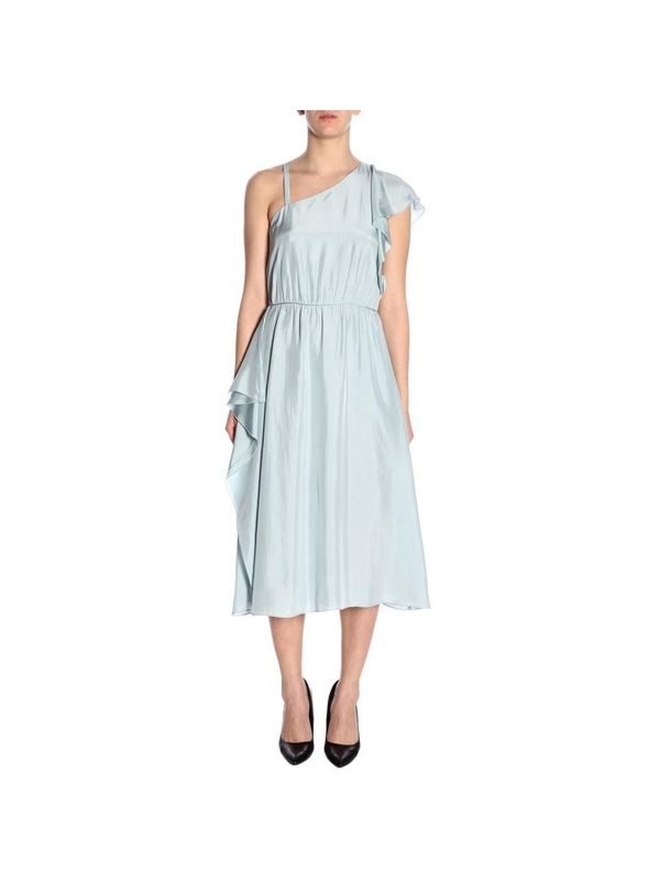 엠포리오 아르마니 SS19 Emporio Armani Silk Satin Draped Dress 2NA3AT 22305 714 Dusty Blue