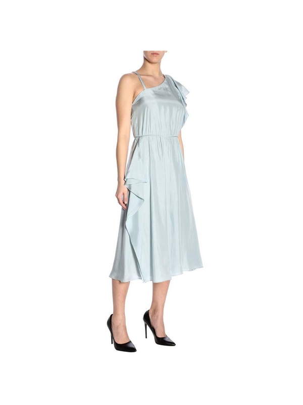 엠포리오 아르마니 SS19 Emporio Armani Silk Satin Draped Dress 2NA3AT 22305 714 Dusty Blue