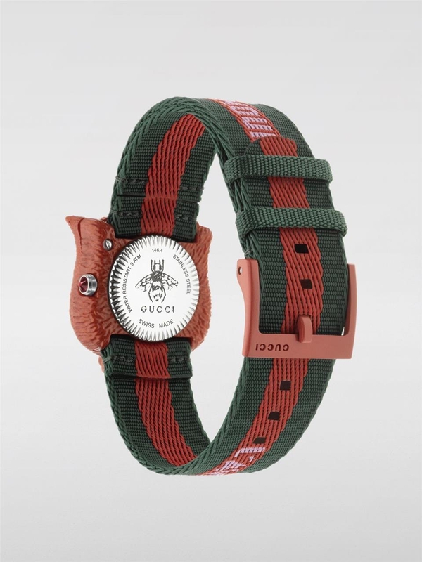 구찌 FW17 Le Marche des Merveilles Watch Web Strap and Tiger Case to Open YA146409 Red