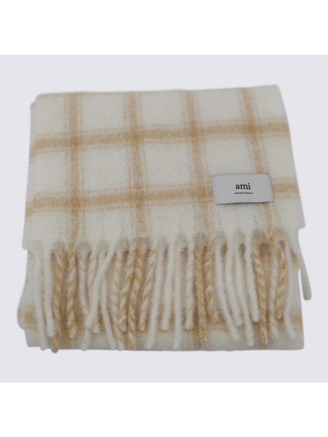 아미 FW24 Ami Paris Scarfs USF423AW00581520 OFF WHITE/ SAND