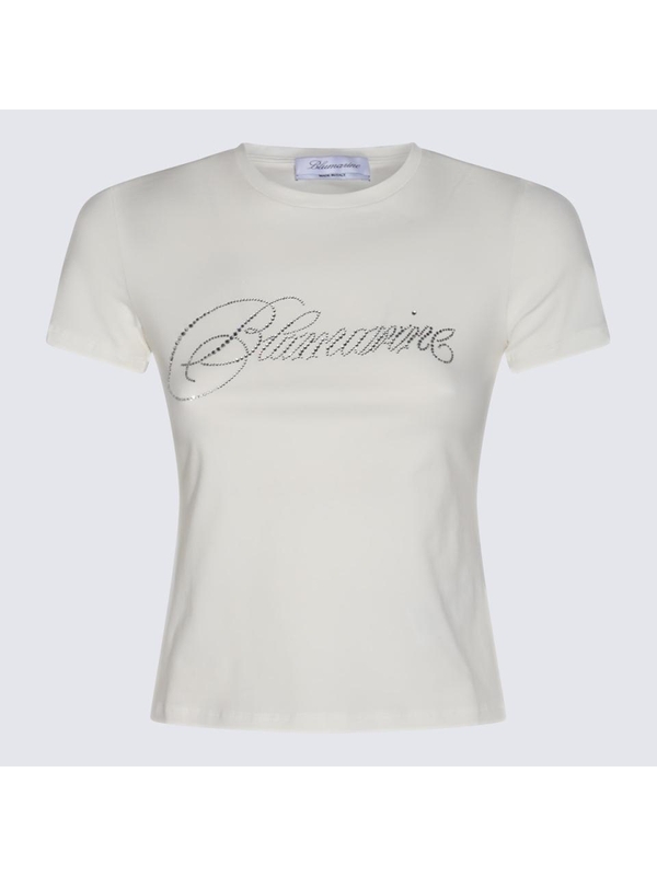 블루마린 FW24 Blumarine T-shirts and Polos White A422T075AN0107 White