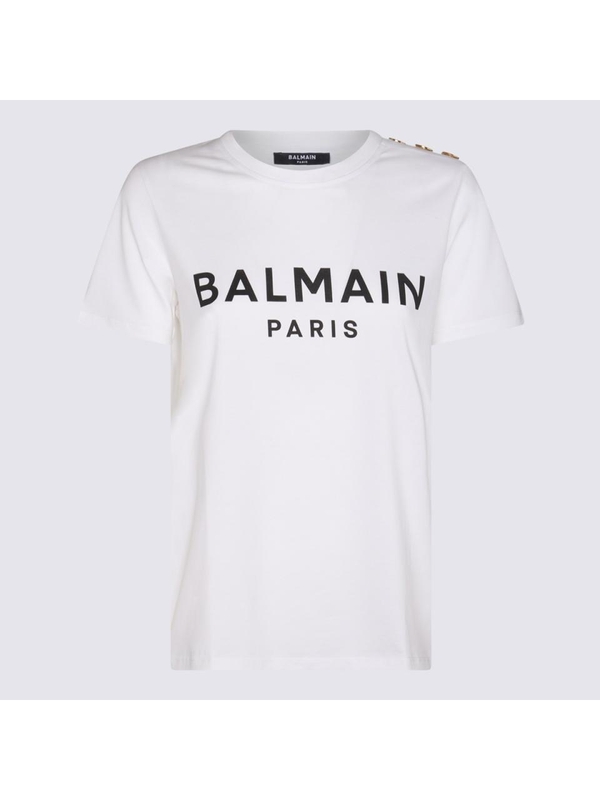 발망 FW24 Balmain T-shirts and Polos White BF1EF005BB02GAB White