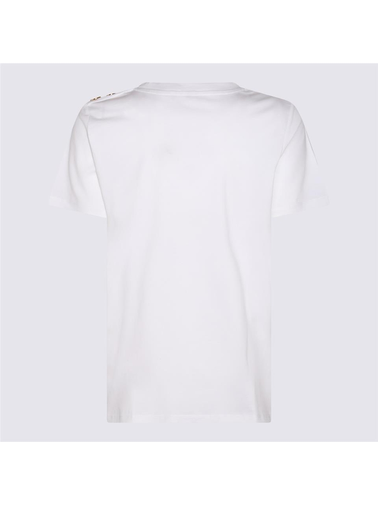 발망 FW24 Balmain T-shirts and Polos White BF1EF005BB02GAB White