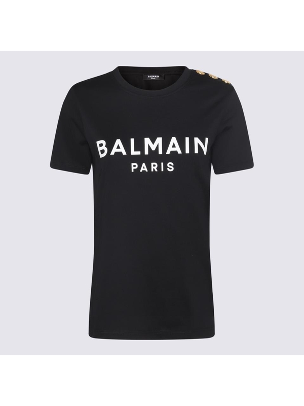 발망 FW24 Balmain T-shirts and Polos BF1EF005BB02EAB Noir/Blanc