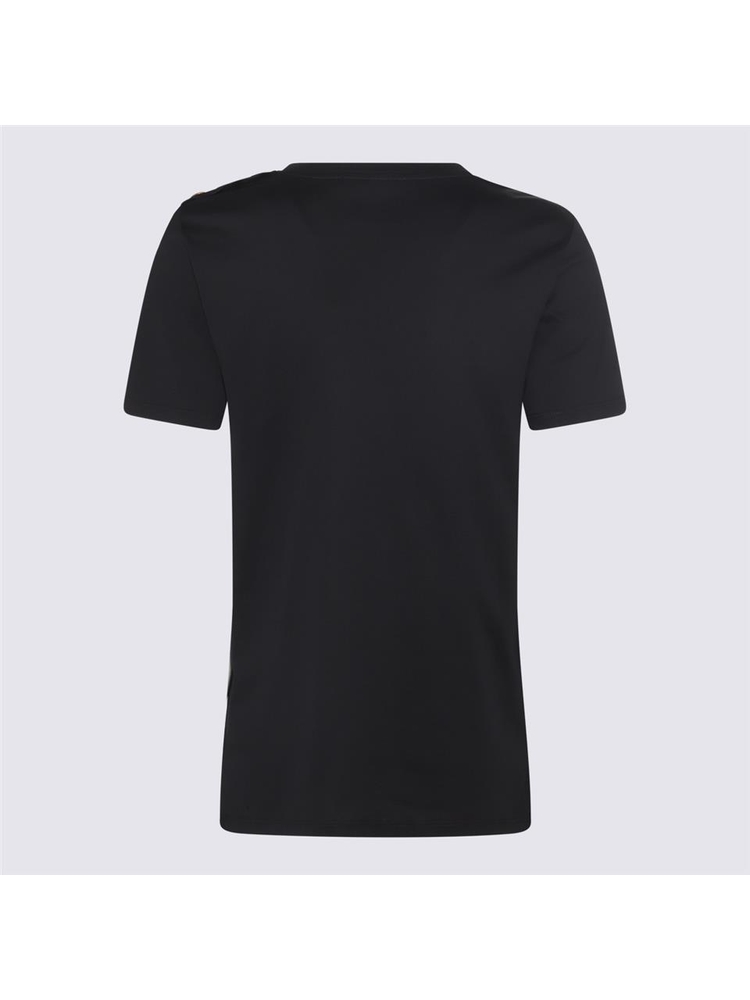 발망 FW24 Balmain T-shirts and Polos BF1EF005BB02EAB Noir/Blanc