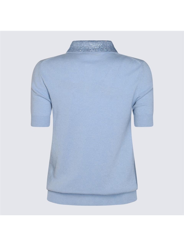 블루마린 FW24 Blumarine T-shirts and Polos A444M095AN0650 CASHMERE BLUE