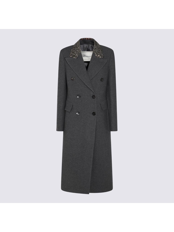 블루마린 FW24 Blumarine Coats A444S010AN0985 DARK SHADOW GREY