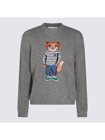 메종키츠네 FW24 MAISON KITSUNE Sweaters NM00809KH0002H131 Medium Grey Melange