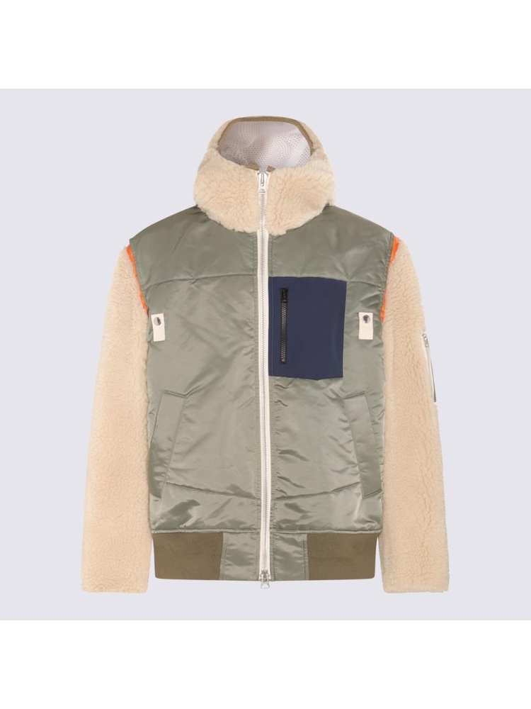 사카이 FW23 Sacai Jackets 03220M526 KHAKI×ECRU