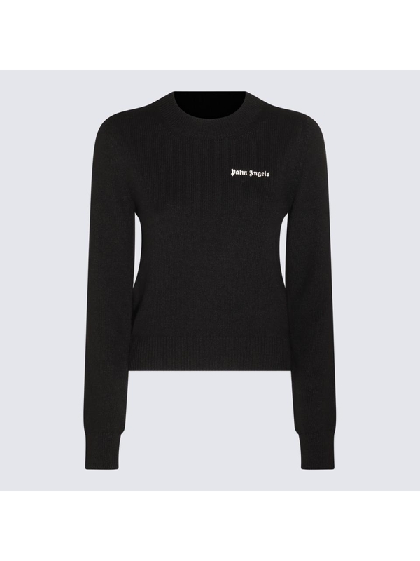 팜 엔젤스 FW23 Palm Angels Sweaters PWHE051F23KNI0011003 BLACK OFF WHITE