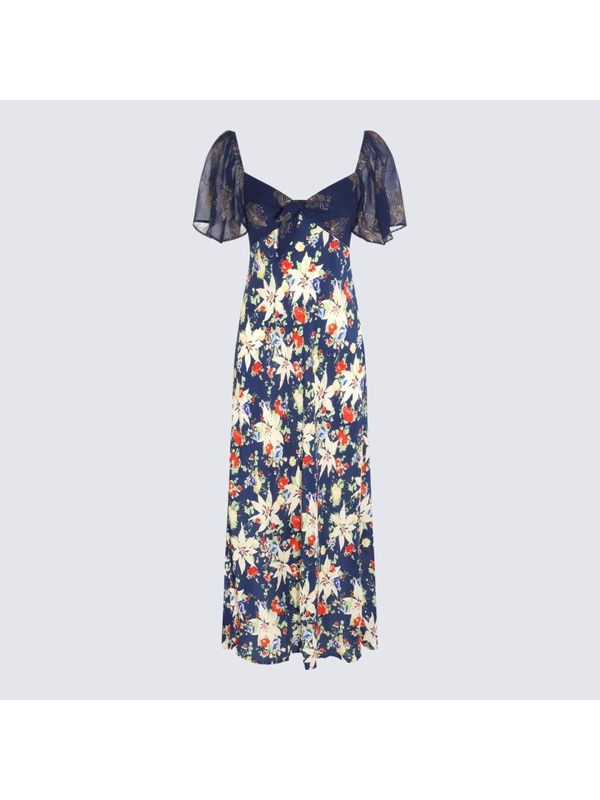 릭소 SS23 Rixo Dresses 0100166042202048 NAVY FLORAL GLITTER MIX