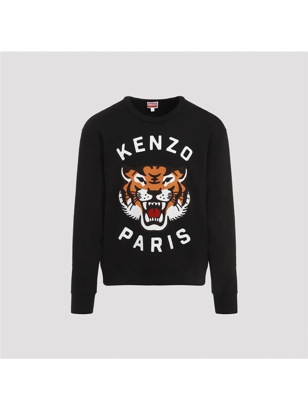 겐조 FW24 Kenzo Lucky Tiger Cotton Sweatshirt FE68SW1064MF Black