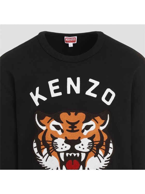 겐조 FW24 Kenzo Lucky Tiger Cotton Sweatshirt FE68SW1064MF Black