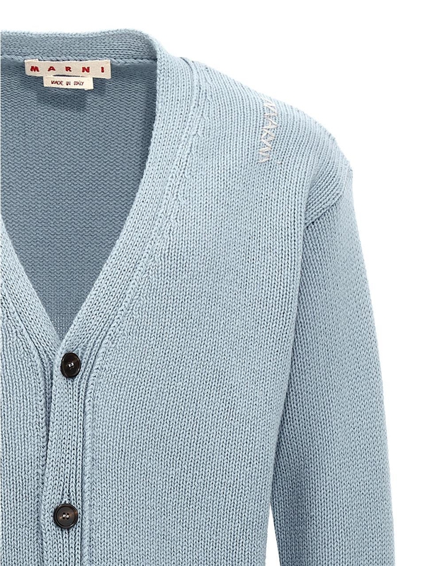 마르니 FW24 Wool cardigan CDMG0148A0UFH94900B25 Light Blue