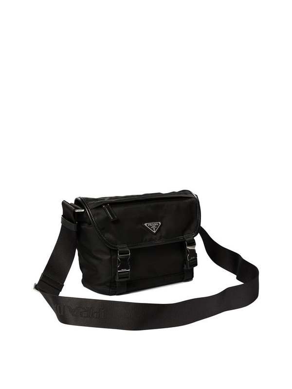 프라다 SS25 Re-Nylon and Saffiano crossbody bag 2VD0662DMGF0002 V OOM Black  