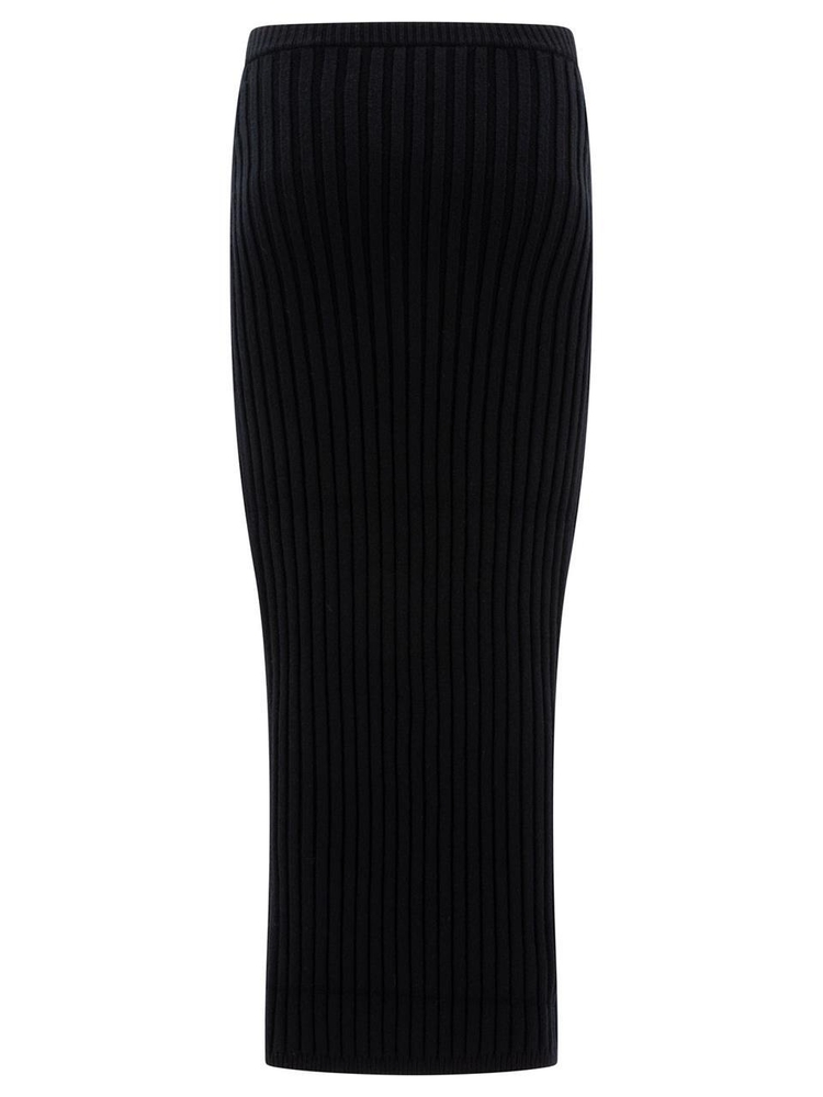 막스마라 FW24 Wool and cashmere knit skirt 2421306033600SETA005 Black  