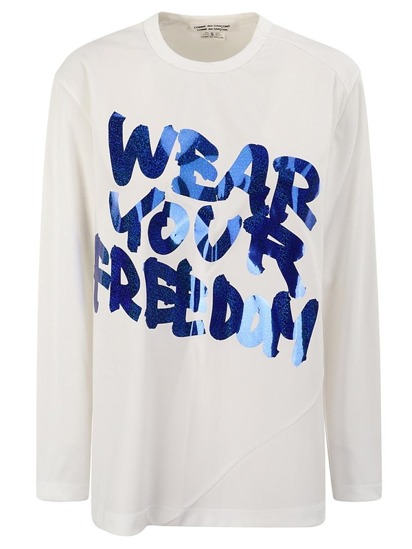 꼼데가르송 FW24 COMME DES GARcONS COMME DES GARcONS T-SHIRT RNT004W24 2 WHITE/BLUE