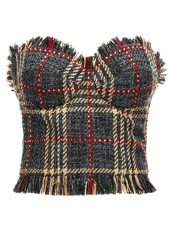 쥬세페디모라비토 FW24 Check bustier top 03FWTO300RC0336295 Multicolor